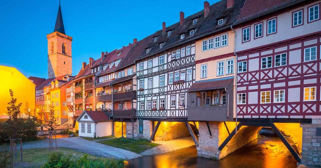 A town with half-timbered houses representative of Germany