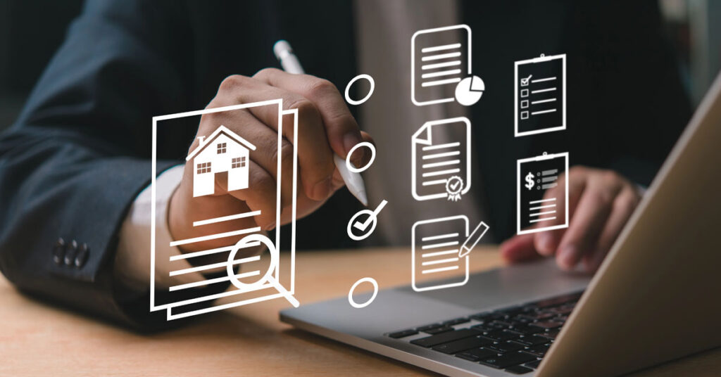A prospective real estate buyer goes through his real estate sales checklist on his laptop | Real estate sales checklist